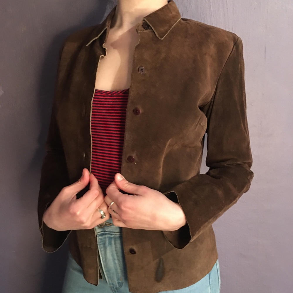 Vintage real leather suede jacket